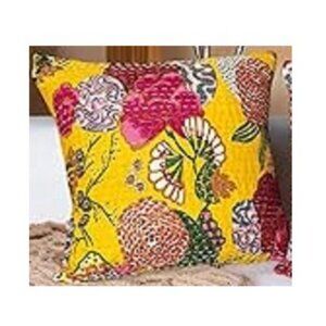 Kantha Indoor/Outdoor Throw Pillow Cover 18" X 18" Boho Decorative Case Only New
